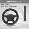 Pink Black Leopard Cheetah Print Steering Wheel Cover, Cute Anti-Slip Breathable Car Accessories Interior Elastic Steering Wheel Cover for Women Fit