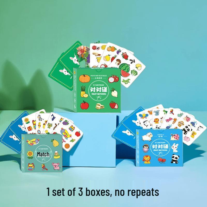 Full Set of 3 Matching Card Boxes: Cognitive and Agility Training Toy