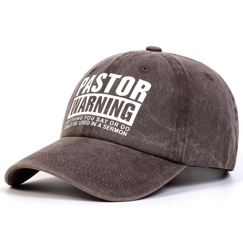 

Unisex PASTOR WARMING Print Wash Baseball Caps Spring and Autumn Outdoor Adjustable Casual Hats Sunscreen Hat Sports Cap коричневый