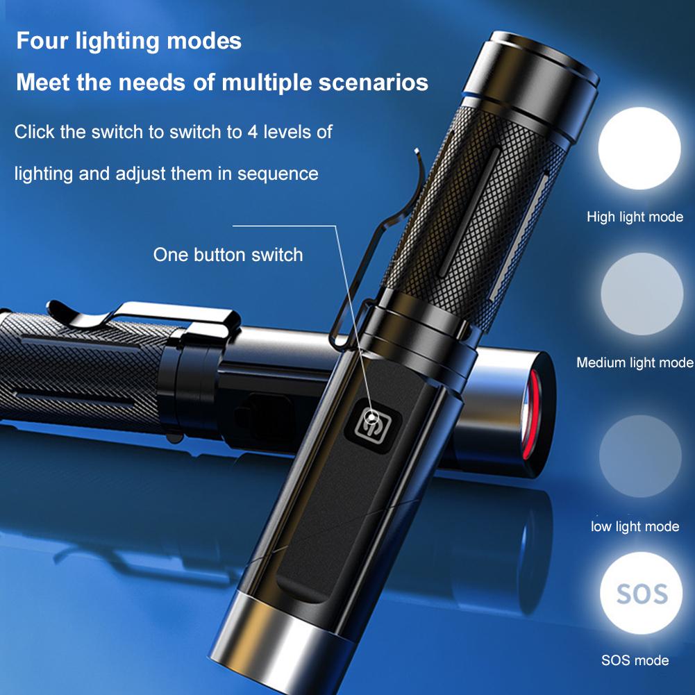 Outdoor Tactical Super Bright LED Flashlight USB Rechargeable Magnetic Work Light Camping Emergency Torch WaterproofAuto Repair