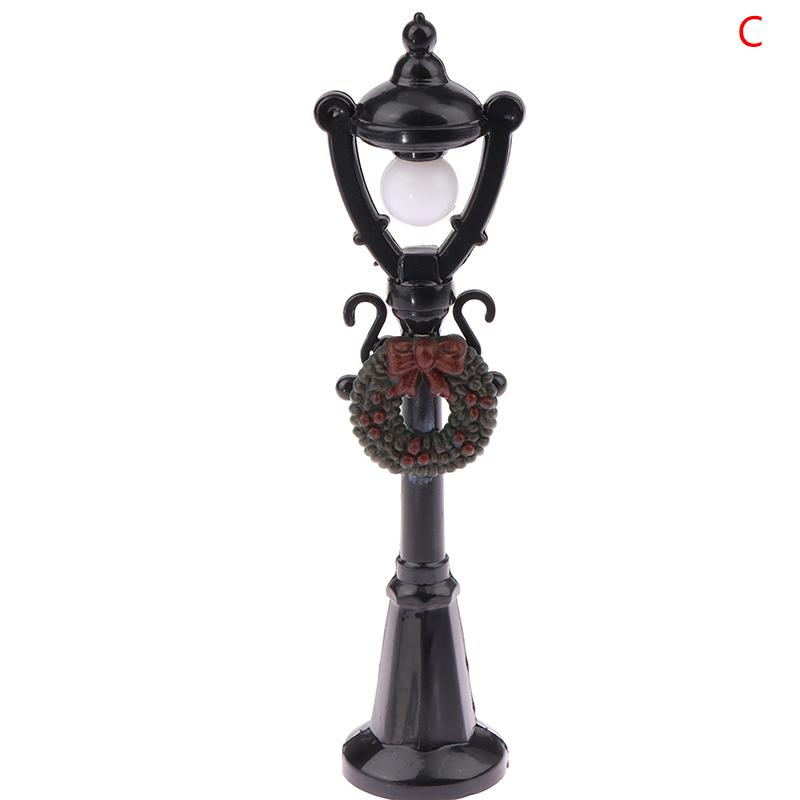 1:12 Dollhouse Miniature Christmas Street Lamp Mini Streetlight Park Decor Toy Doll House Accessories