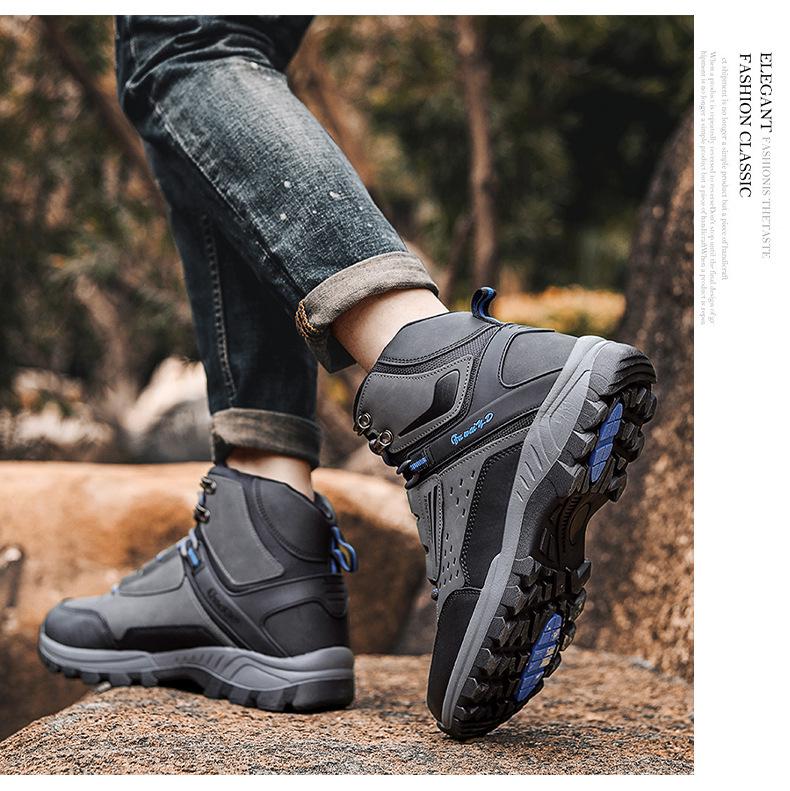 Herr Plus Size Högtoppade Varma Vandringsskor - Utomhus Vinter Gångskor