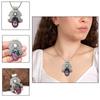 Ruby Zoisite Garnet Gemstone Mother's Day Silver Jewelry Pendant  2.25"