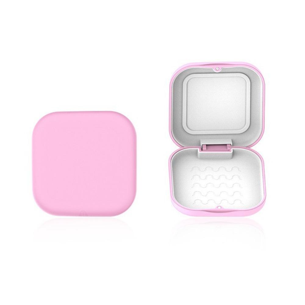 Magnetic Invisible Retainer Box Mini Retainer Storage Box Mouth Guard Holder  Orthodontics Care Silicone Pink White