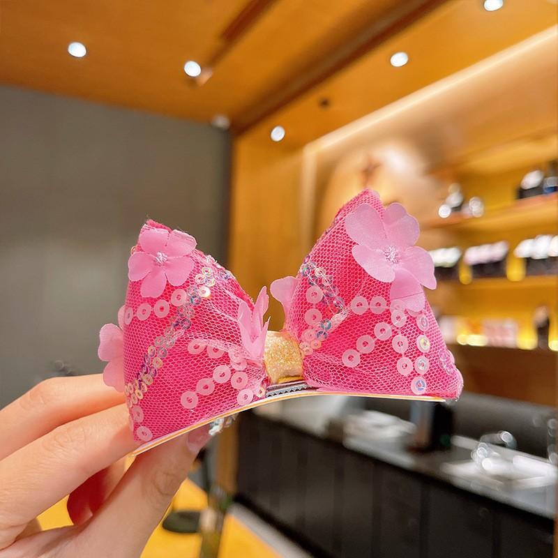 New Pearl Bow Hair Clips Gauze 3D Princess Sweet Barrettes for Children Headwear Girls Kids Hair Accessories