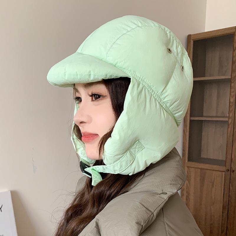 

Warm down cotton cap men s and women s winter cycling cap outdoor travel skiing cold light ear cap adjustable