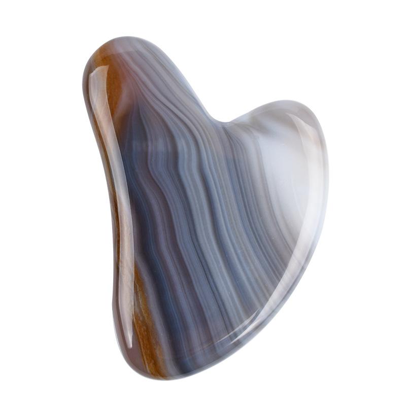 

Grey Agate Gua Sha Board Natural Jade Scraping Massage Tool Gouache Scraper Facial Lifting Anti Aging Reduce Wrinkles Skin Care
