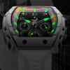 Mark Fairwhale 5001 New Trend Mens Watch Tonneau Dial Chronograph Calendar Luminous Waterproof Quartz Watch for Men Reloj Hombre