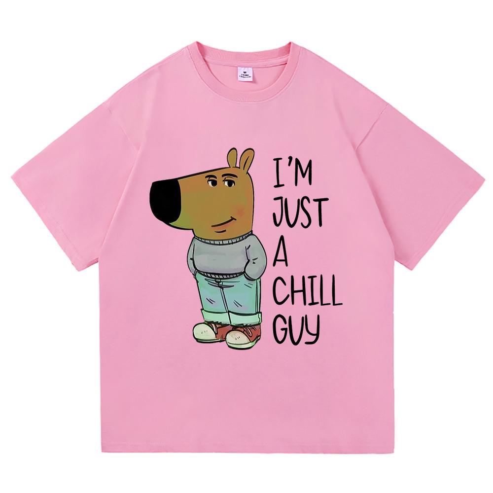 Ich bin nur ein entspannter Typ T-Shirts Sommer Mode Männer/Frauen Ästhetisch Lustig Niedlich T-Shirt Hohe Qualität Cartoon Vintage Baumwoll T-Shirt