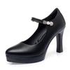 Fashion Size 34-42 Elegant Soft Leather High Heels Shoes Luxury Women Mary Janes 2025 Autumn Platform Pumps Office Party Ladies Shoes