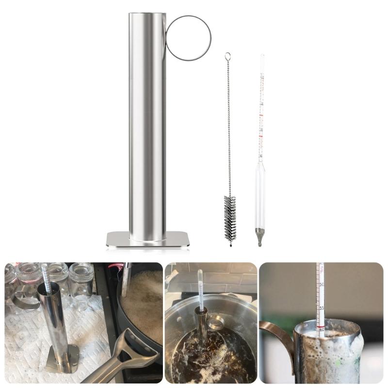 Maple Syrup Hydrometer Test Cup Measure Sugar Content Stainless Steel Equipment Accurate Design for Syrup Supplies