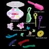 Makeup Pretend Playset for Girls - 17Pcs Hairdressing Styling Head Doll Makeup Toy Educational Toy Gift -B