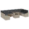 VidaXL Ensemble de canapés de jardin 11 pièces avec coussins en poly rattan gris clair 3349078