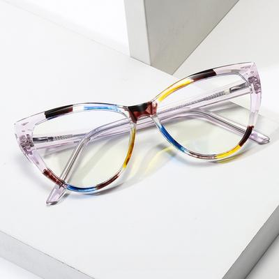 Ladies Trendy Cat Eye Anti Blue Light Eyeglasses Cat Eye Black Spectacle Frame Frame Blue Light Blocking Computer Clear Lens Eyewear Glasses