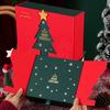 Christmas Gift Box Xmas Eve Red Gift Box with Tree Pattern Presents Wrapping Container for Holiday Decoration