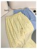 Women's High Waist Polka Dot Wide Leg Pants - Yellow