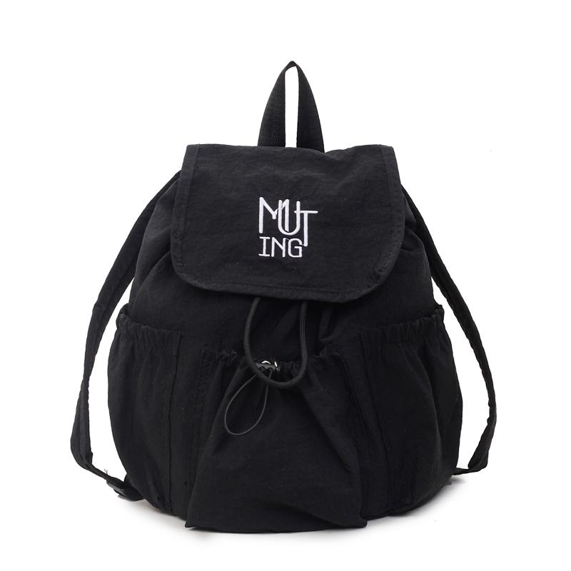 Simple Casual Solid String Large Capacity Backpacks Fashion Versatile Classic Style Stylish Design Backpacks for Women 2025 New чёрный