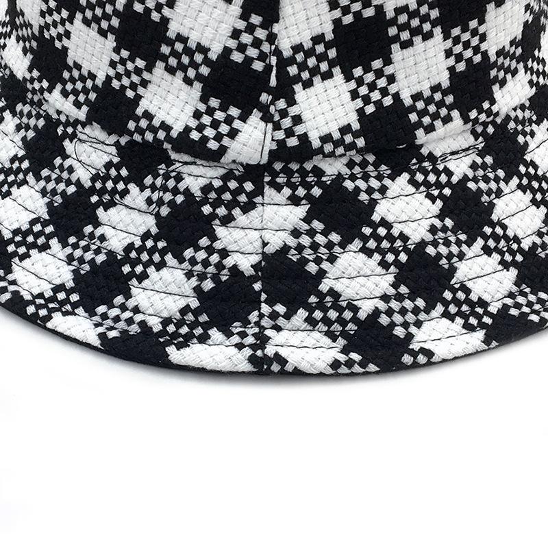 European and American ins plaid element hat four seasons outdoor double-sided bucket hat hot-selling basin hat women