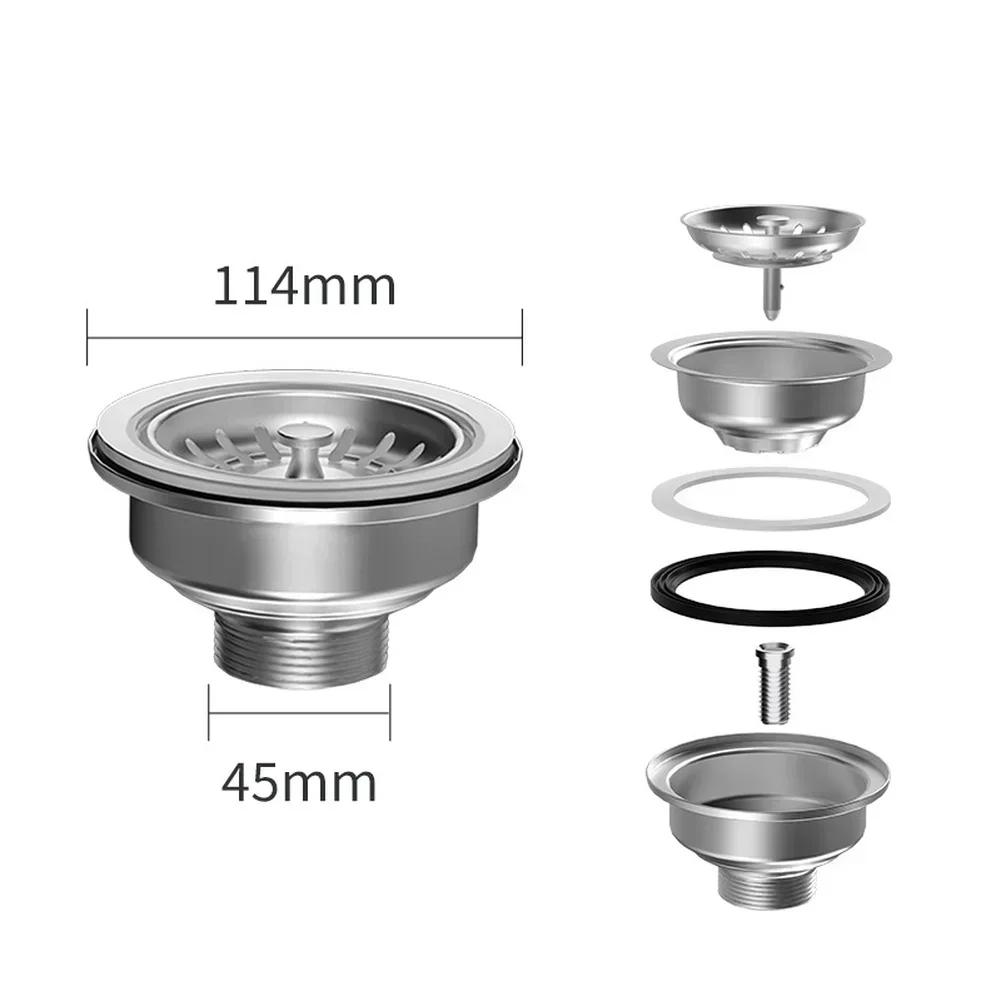 

Stainless Steel Kitchen Sink Strainer Basket Removable Food Debris Filter Drain Compatible with G1 12 Plumbing