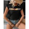 Women's Summer New Crochet Hollow Lace Short Sleeve Top