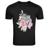 Floral Tiger Head Botanical Wild Animal Graphic T-Shirt