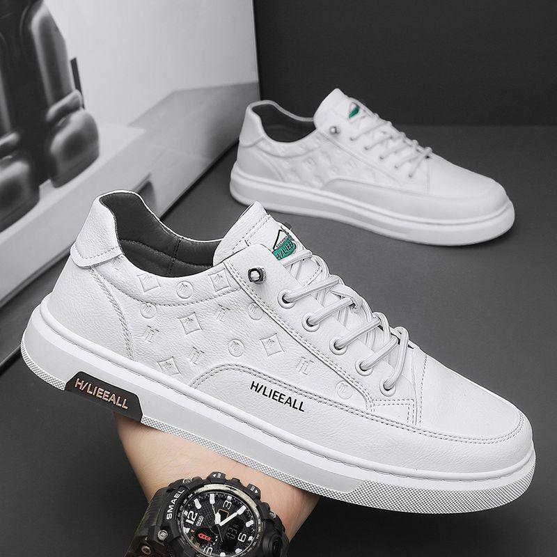 2025 Men's Summer Fashion Casual Non-Slip Leather Skate Shoes - Versatile and Wear-Resistant