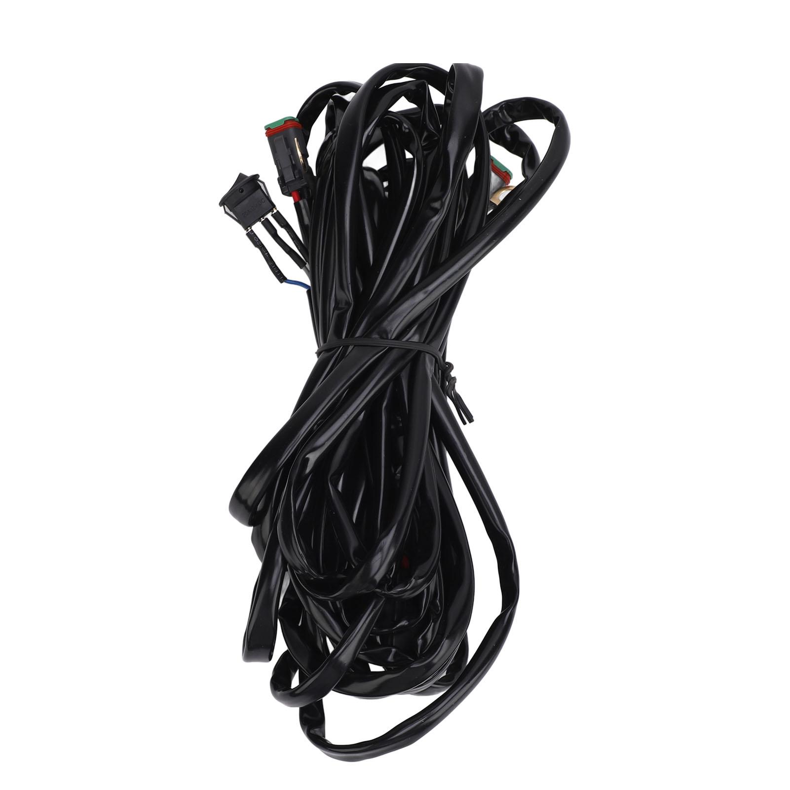 

LED Light Bar Wiring Harness 16AWG Heavy Duty DC 12V On Off Switch Power Relay Fuse for Truck ATV UTV Boat