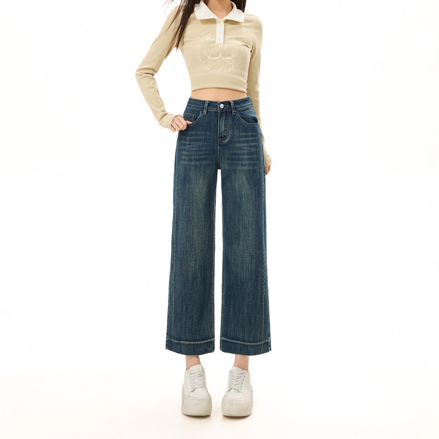 Women s Petite Retro Cropped Wide-Leg Jeans - Spring/Summer 2026 2XL
