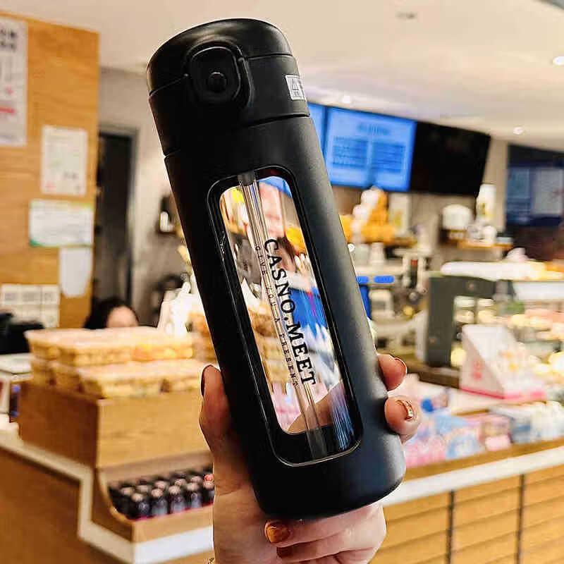 OLOEY Glass Straw Water Bottle