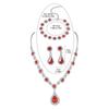 Luxury Sparkling Diamond Exquisite Necklace Earrings Bracelet Three-piece Fashion Water Drop Bridal Jewelry Set