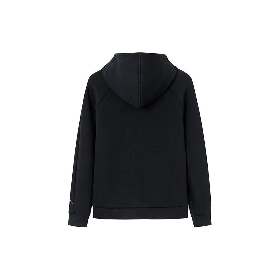 Anta Plain Zip-Up Hooded Cardigan Jacket Women Jacket Black 162417712-3