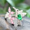 Elegant Cubic Zirconia Flower Bird Open Ring Women Party Wedding Jewelry Gift