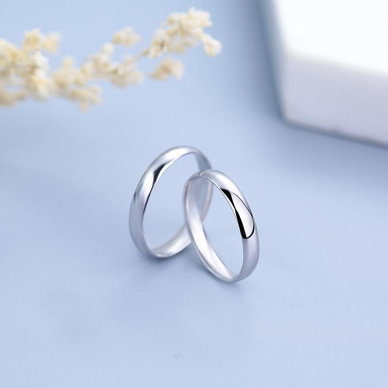 Buyee 925 Sterling Silber Partnerringe Glatter Einfacher Ring Finger für Männer Frauen Verlobung Eheringe Feiner Schmuck Kreis