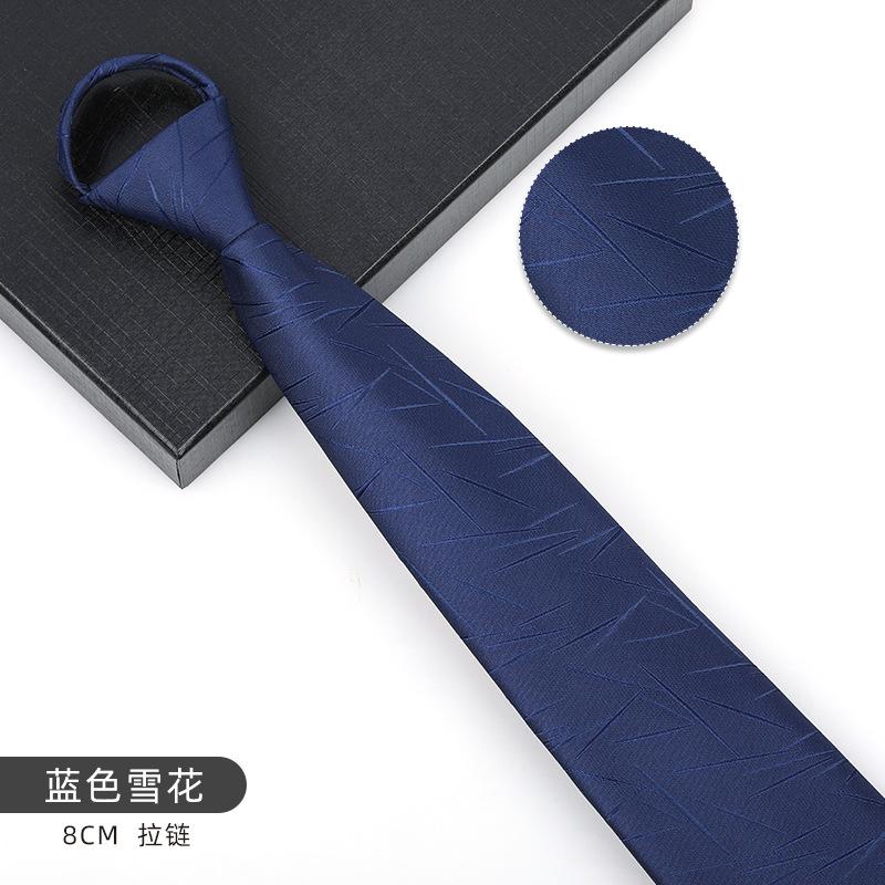 Business Blue Formal Tie Zipper Groom Wedding Korean Version Narrow Lazy Without Striped Bow Tie Plaid