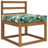 Outdoor Sofa Cushion with Leaf Pattern 60 X 60 X 8 Cm Polyester