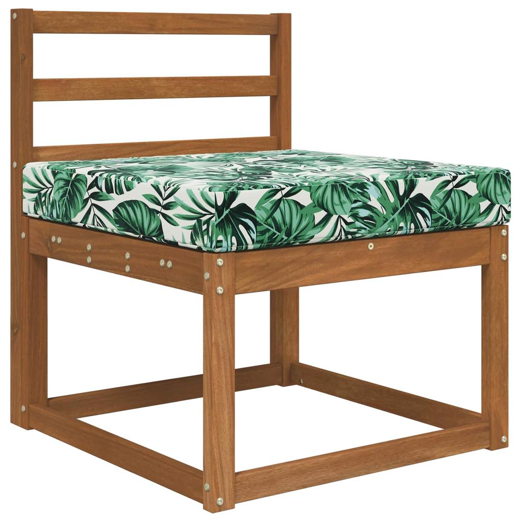 Outdoor Sofa Cushion with Leaf Pattern 60 X 60 X 8 Cm Polyester