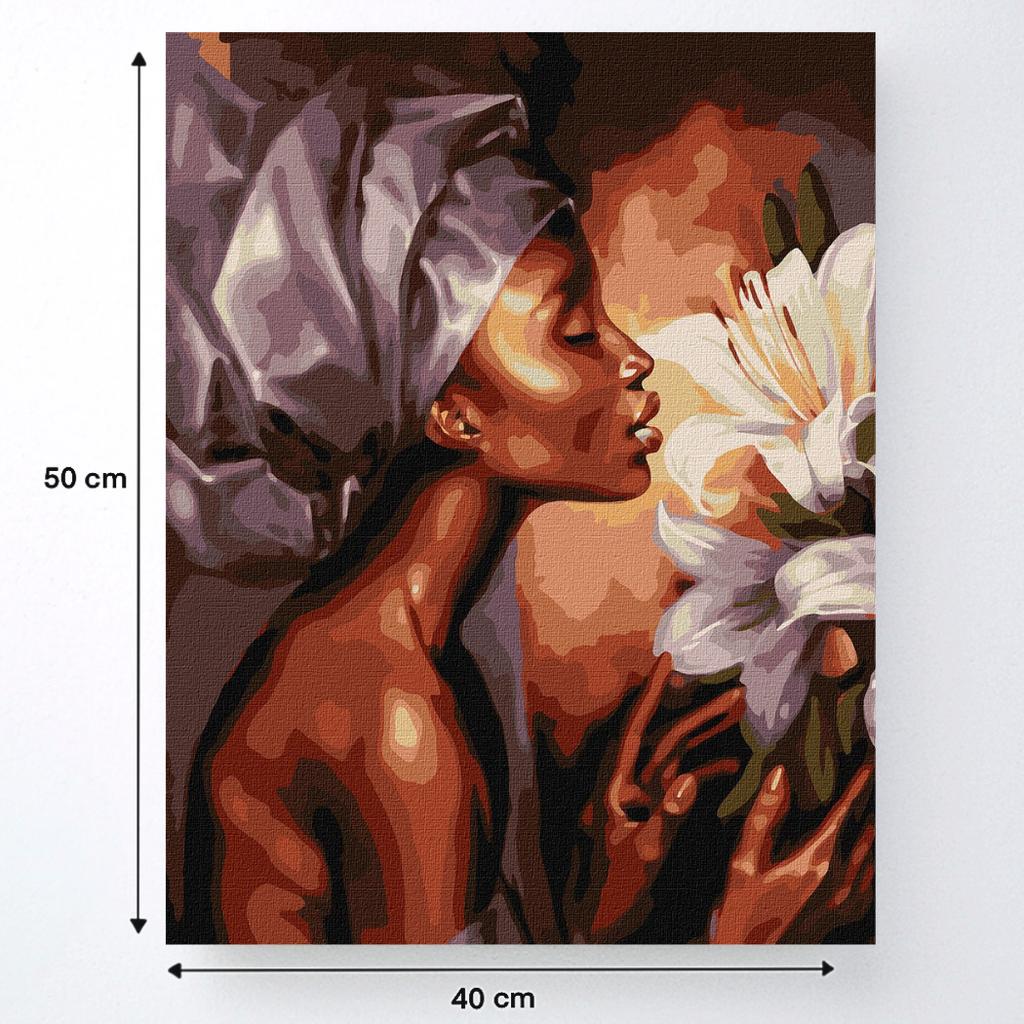 Malowanie Po Numerach Z Ramą Obrazy Do Malowania - Dama Z Lilią 40X50 Cm