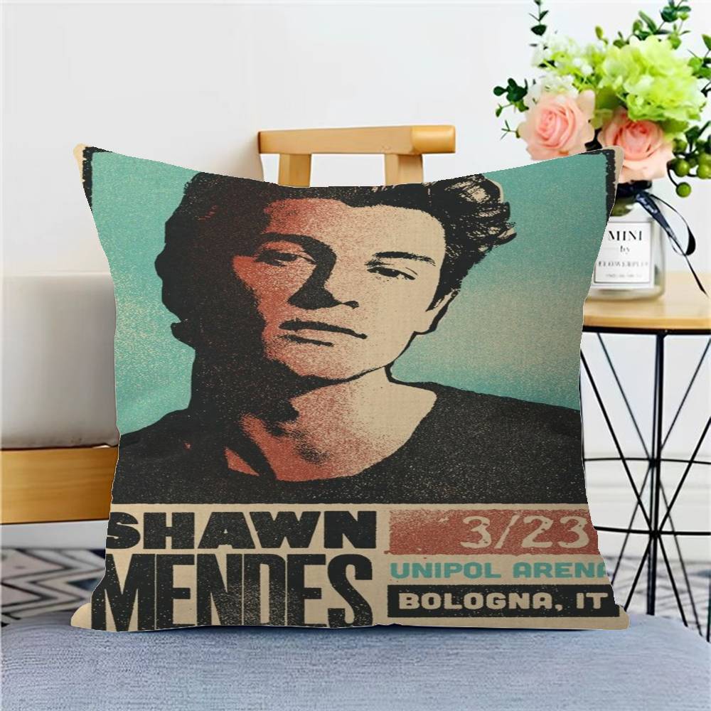 S-Shawn Mendes Populär Sångare Kudde Anime Kudde Soffa Säng Huvudkudde Överdrag Kuddfodral 45x45 cm Mode