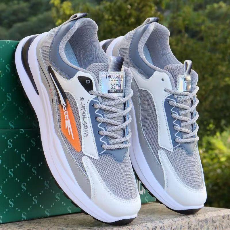 Men's Trendy Casual Black Leather Running Shoes - Soft Sole, Autumn/Winter Sports Dad Sneakers