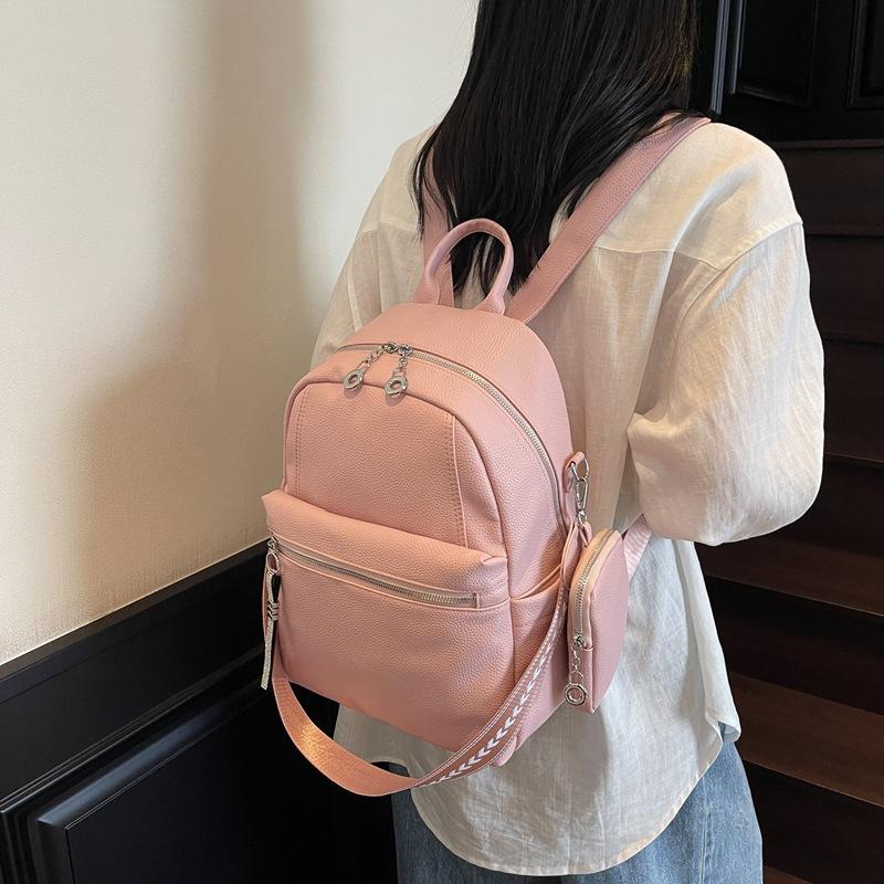 New Women's Backpack, Korean Version, Fashionable and Personalized Commuting Backpack with Coin Purse, Single Shoulder Bag