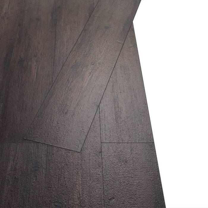 VidaXL Dalles de plancher PVC autoadhésif 5,02 m² 2 mm marron foncé 245177