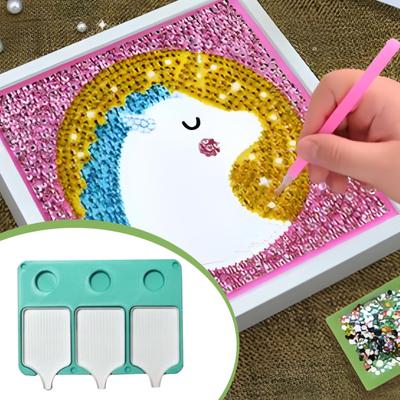 Diamond Art Tray 3-Slot Faux Diamonds Organizer Rhinestone Tray Diamond Art Organizer for Adult DIY Diamond Art Projects