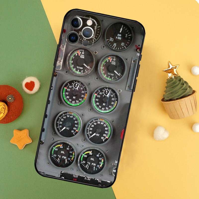 Aircraft Cockpit Dashboard Phone Case For iPhone 14 16 15 12 11 13 Pro Max X XR XS Max 7 8 Plus 12 13 Mini Cover Coque