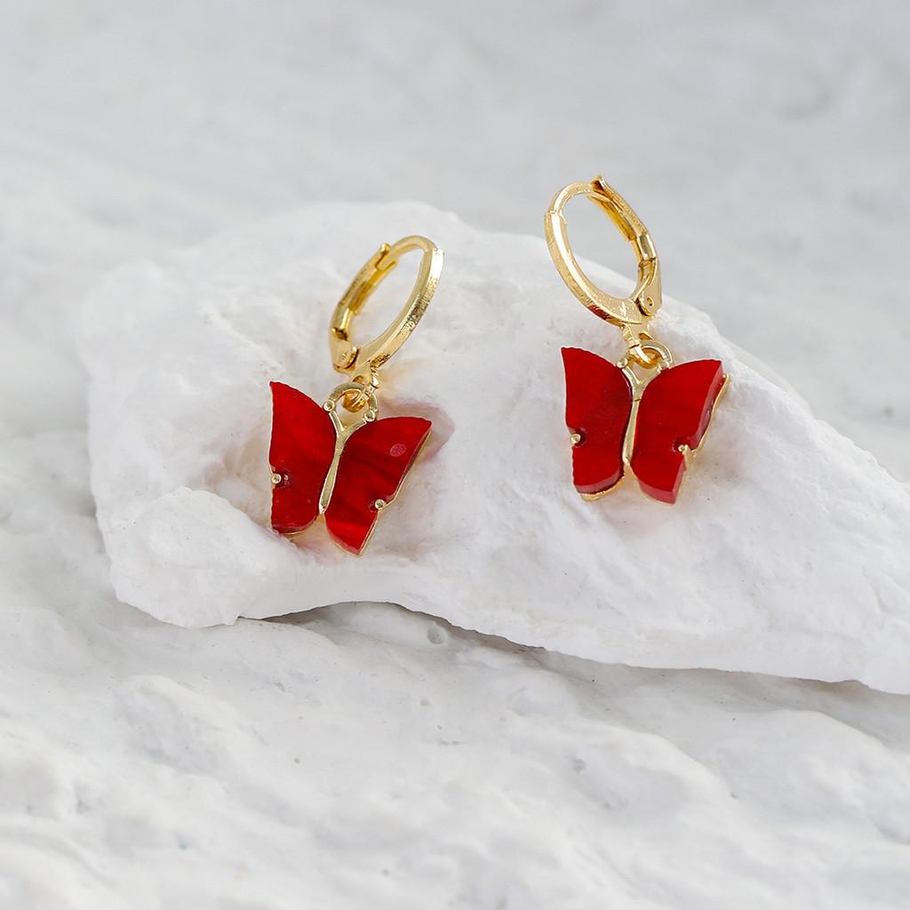 Butterfly Trendy Fashionable Earrings Geometric Design For Women Material Alloy