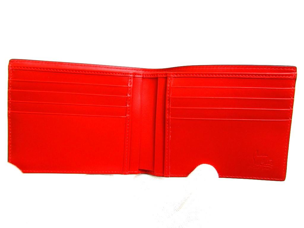 Authentic Christian Louboutin Coolcard Black Red Leather Bifold Bill Wallet #b178 Open Box