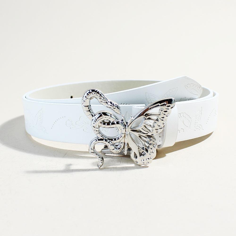 Snake Butterfly Button Head Decorative Belt Ladies Dress Shirt Belt Women