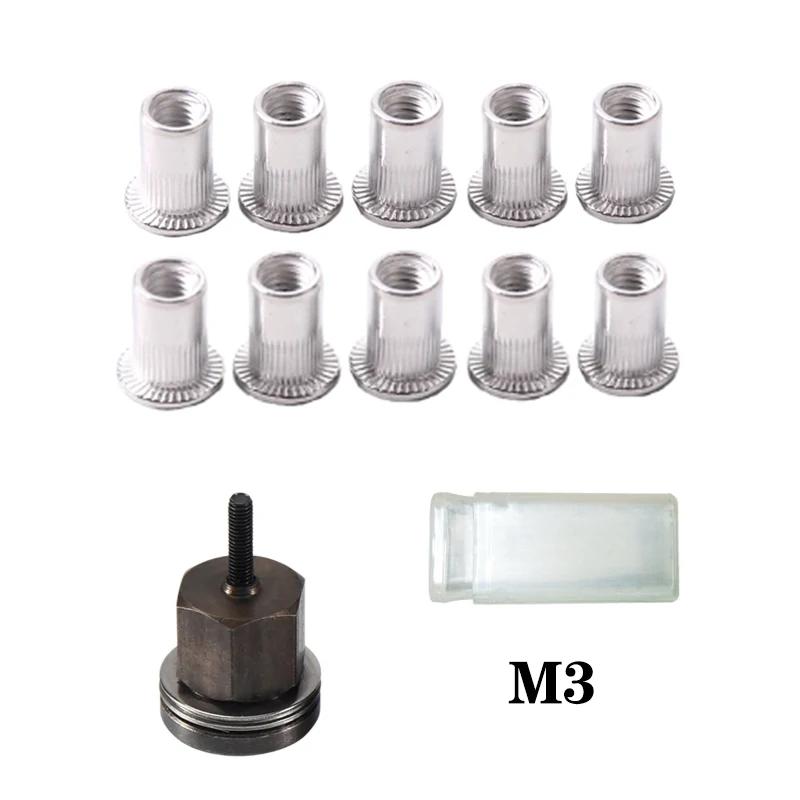11 Stück Handnietmutternpistolenkopf Muttern Nietwerkzeug Zubehör Für Muttern Optionales Modell M3 M4 M5 M6 M8 M10 M12