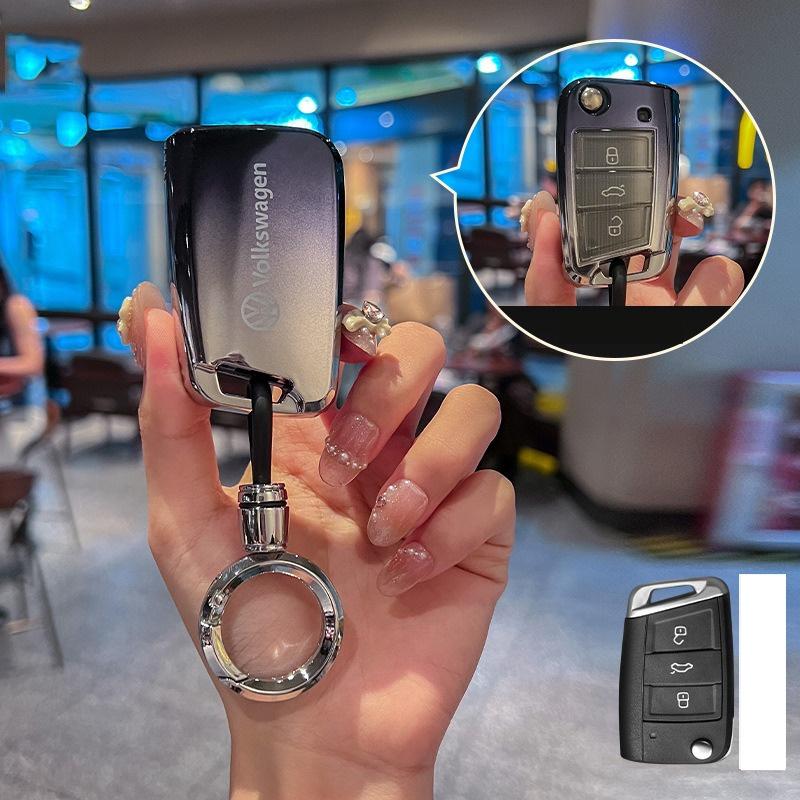 For VOLKSWAGEN Fashion TPU Car Key Case Full Cover Fob For VW Volkswagen Golf 7 MK7 Tiguan MK2 For SEAT Ateca Leon FR 2 Ibiza Ac