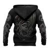 Men's Personalized Casual Printing Long Sleeve Zipper Sweater Thick Cotton Suit Winter