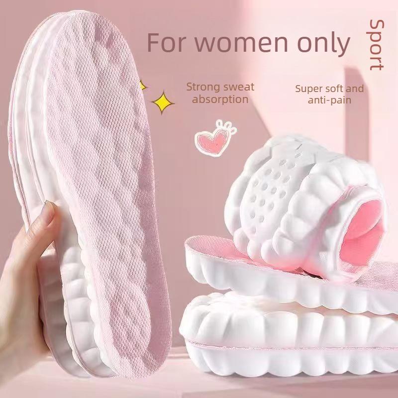 Soft Sports 4D Men's and Women's Insoles Arch Massage Outdoor Shock Absorption Sweat Absorption Odor Prevention Antibacterial